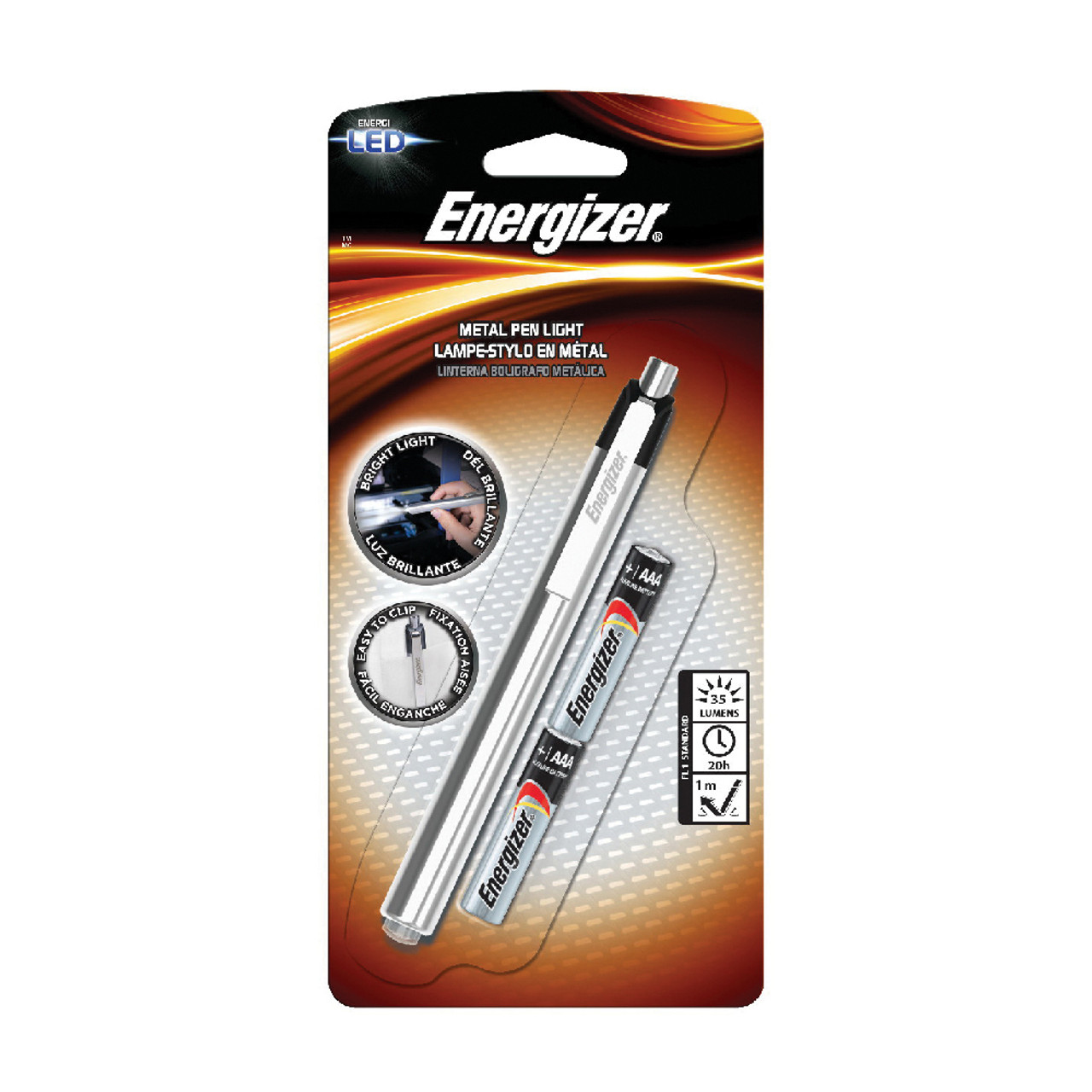 Energizer PLED23AEH 35lm Metal LED Pen Light Energizer PLED23AEH 35lm Metal LED Pen Light