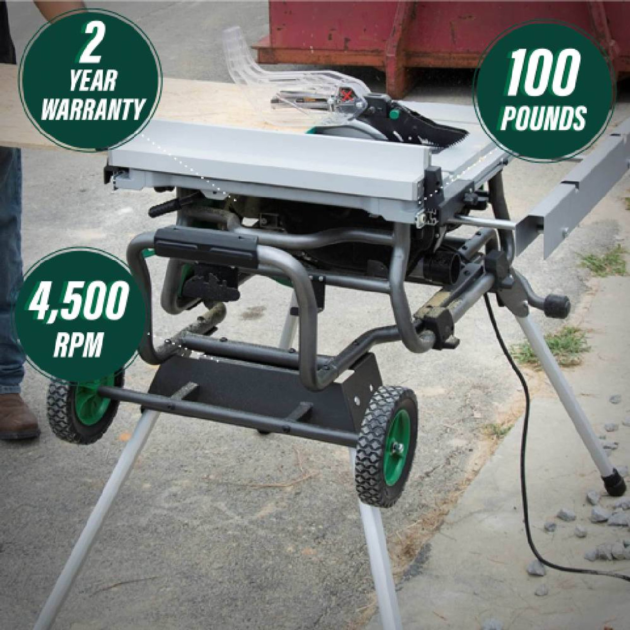 Metabo HPT C10RJ 15 Amp 10 Inch Table Saw with Fold and Roll Stand Metabo HPT C10RJ 15 Amp 10 Inch Table Saw with Fold and Roll Stand
