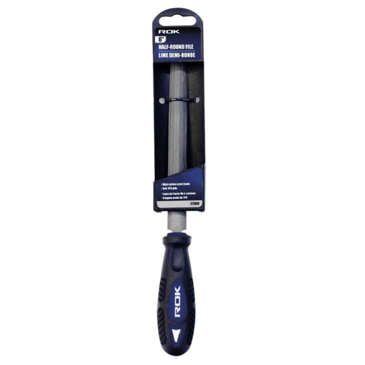 ROK 62000 6in. Half Round File showing in packaging
