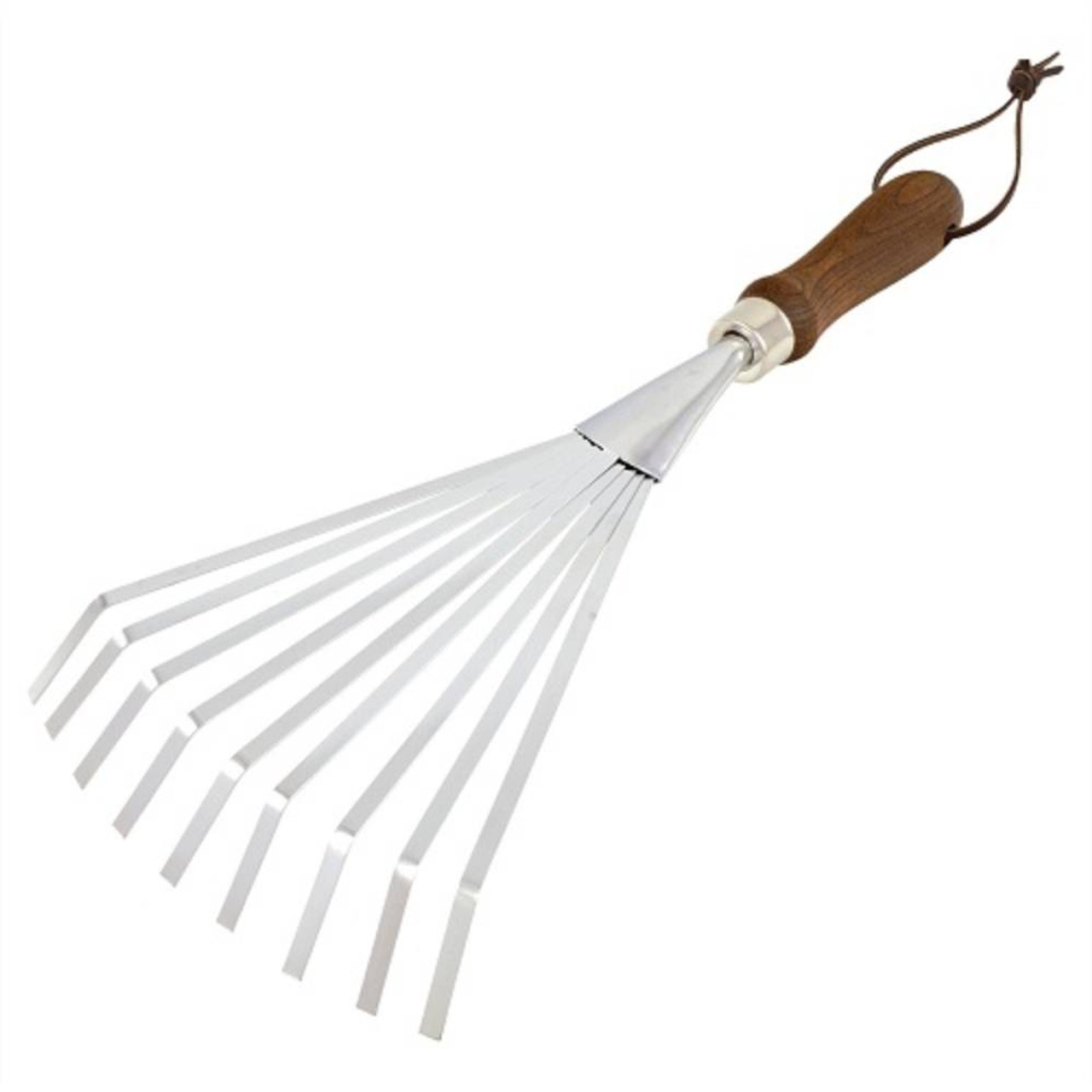 Holland Greenhouse G000017 Stainless Steel Hand Shrub Rake with Wooden Handle