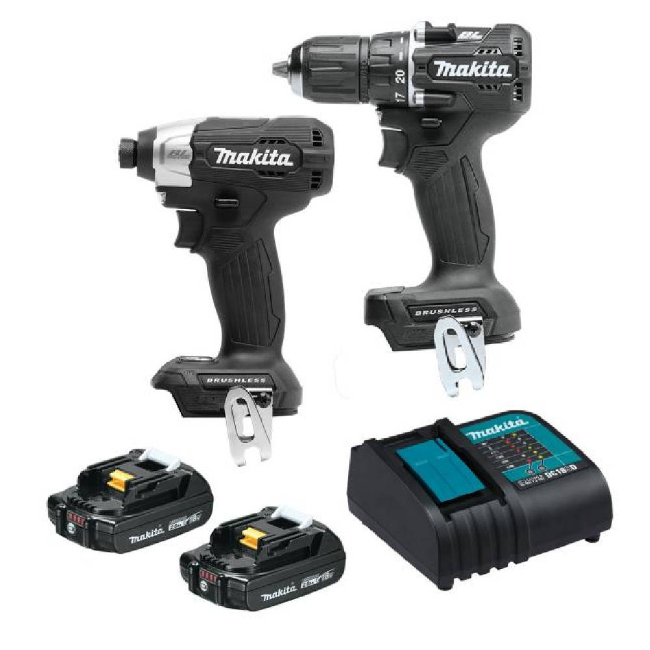 Makita DLX2423BX5 18V LXT 2-Tool Cordless Brushless Sub-Compact Drill-Driver & Impact Driver Combo Kit