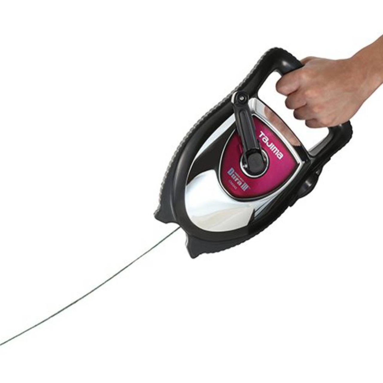 Tajima CR604S 100' Chalk-Rite Dura III Maximum Bold Chalk Line Reel showing with string pulled out