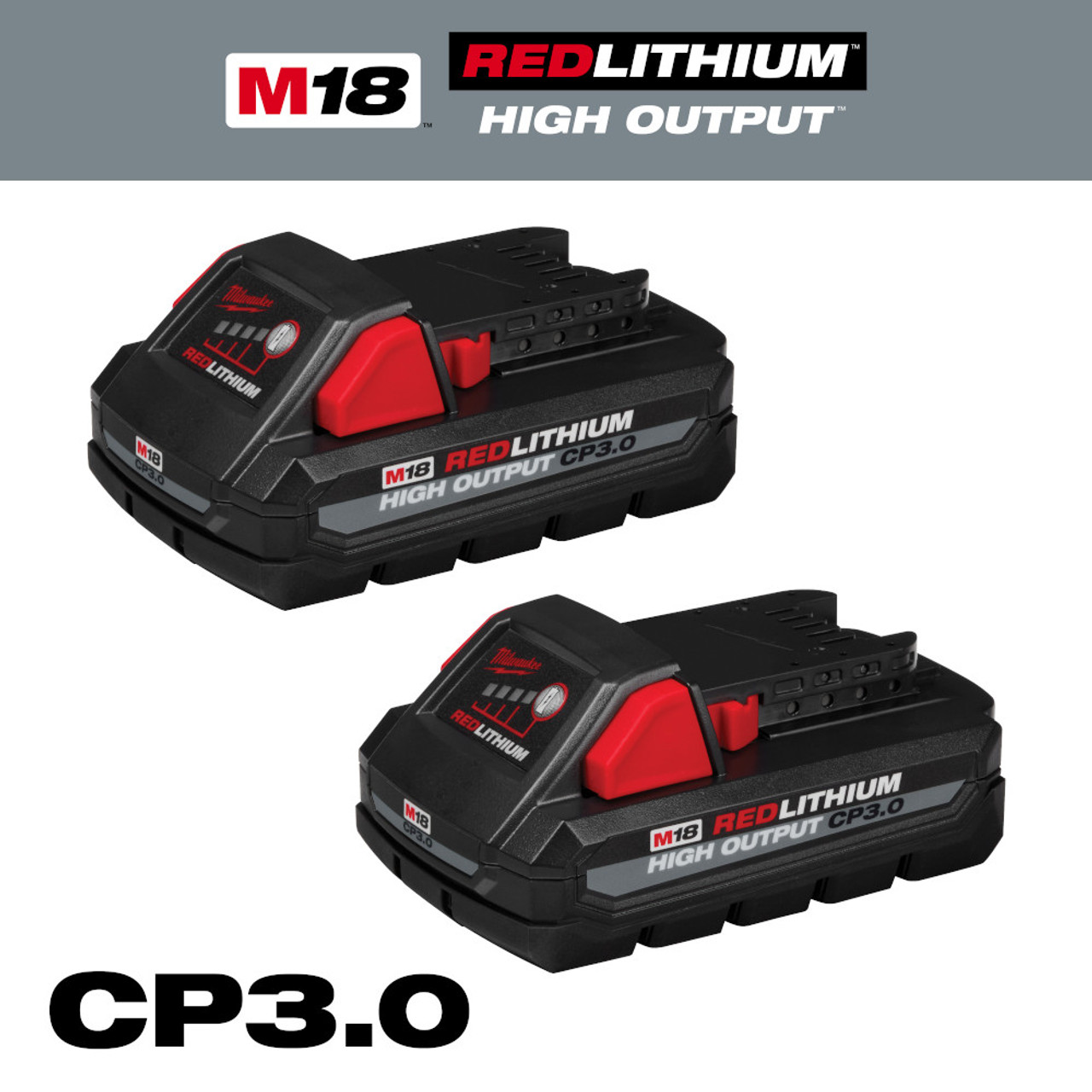 Milwaukee 48-11-1837 M18 REDLITHIUM HIGH OUTPUT CP3.0 Battery - 2pk