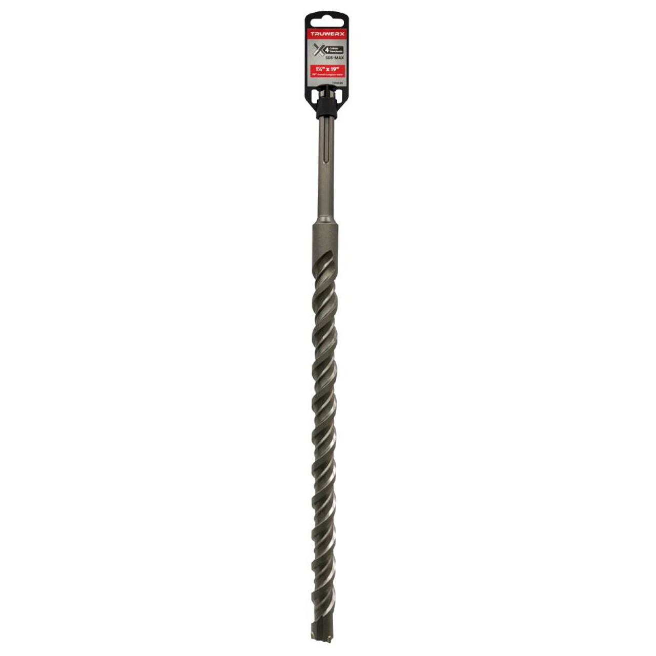 Truwerx 46188 1-1/4 inch x 19 inch x 24 inch SDS Max 4-Cutter Rotary Hammer Drill Bit