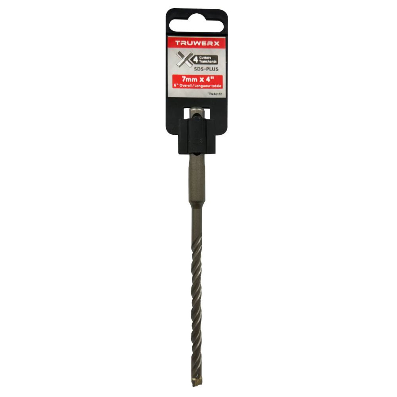 Truwerx 46122 7mm x 4 Inch x 6 Inch SDS-Plus 4-Cutter Rotary Hammer Drill Bit