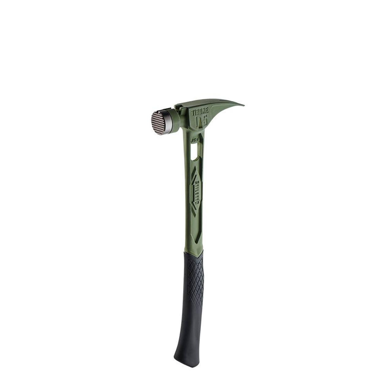 Stiletto STTIB15MC-CGR 15oz Titanium Milled Face Framing Hammer - Green showing with black handle installed (handle sold separately) Stiletto STTIB15MC-CGR 15oz Titanium Milled Face Framing Hammer - Green showing with black handle installed (handle sold separately)