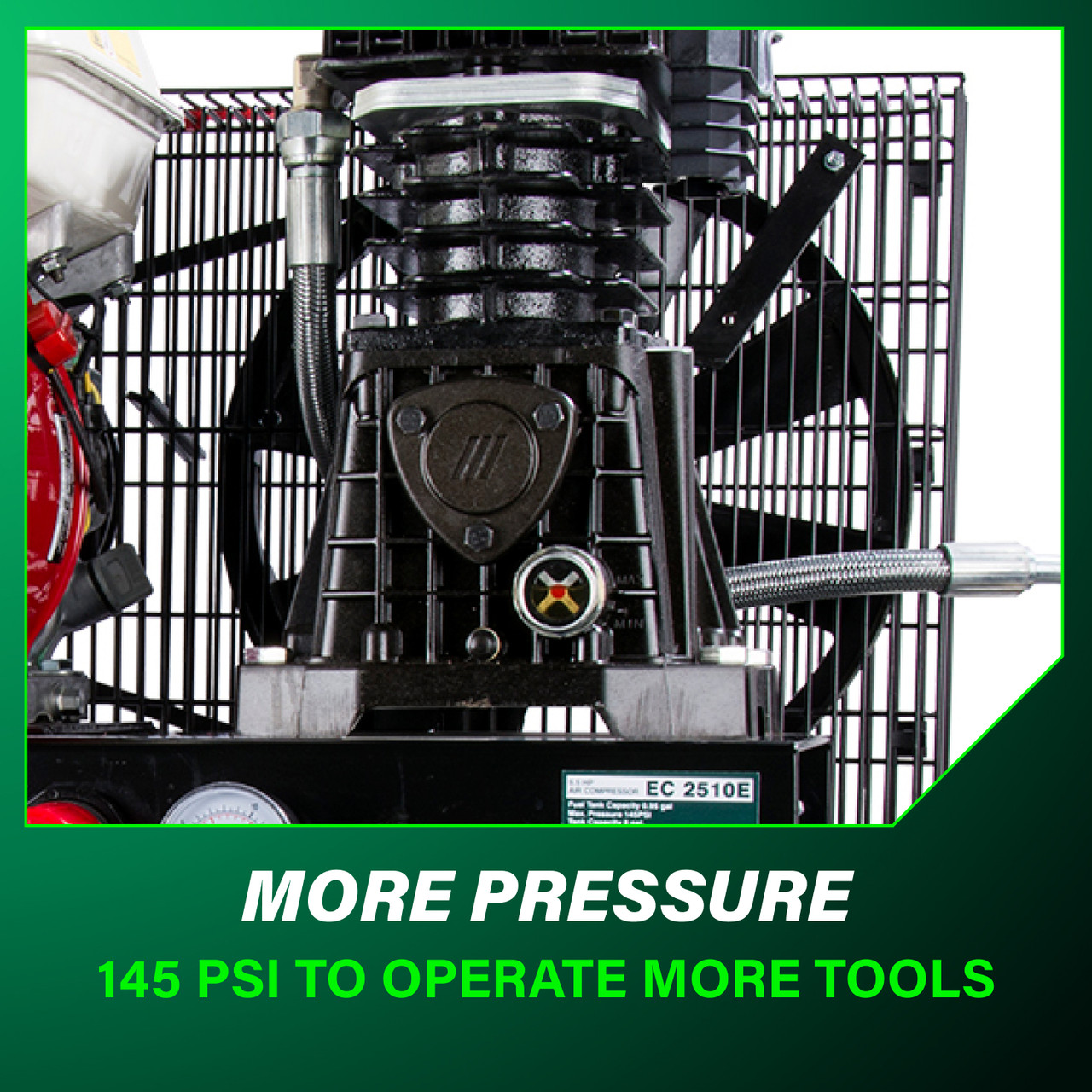 Metabo HPT EC2510EM 5.5 Net HP 8-Gallon Gas Powered Wheeled Air Compressor