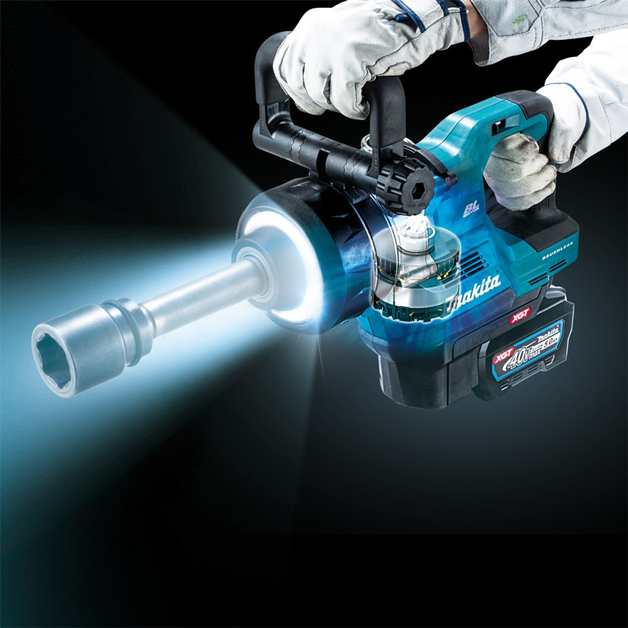 Makita TW010GZT202 40V Max XGT Cordless Brushless 1 inch Long Anvil Impact Wrench Kit