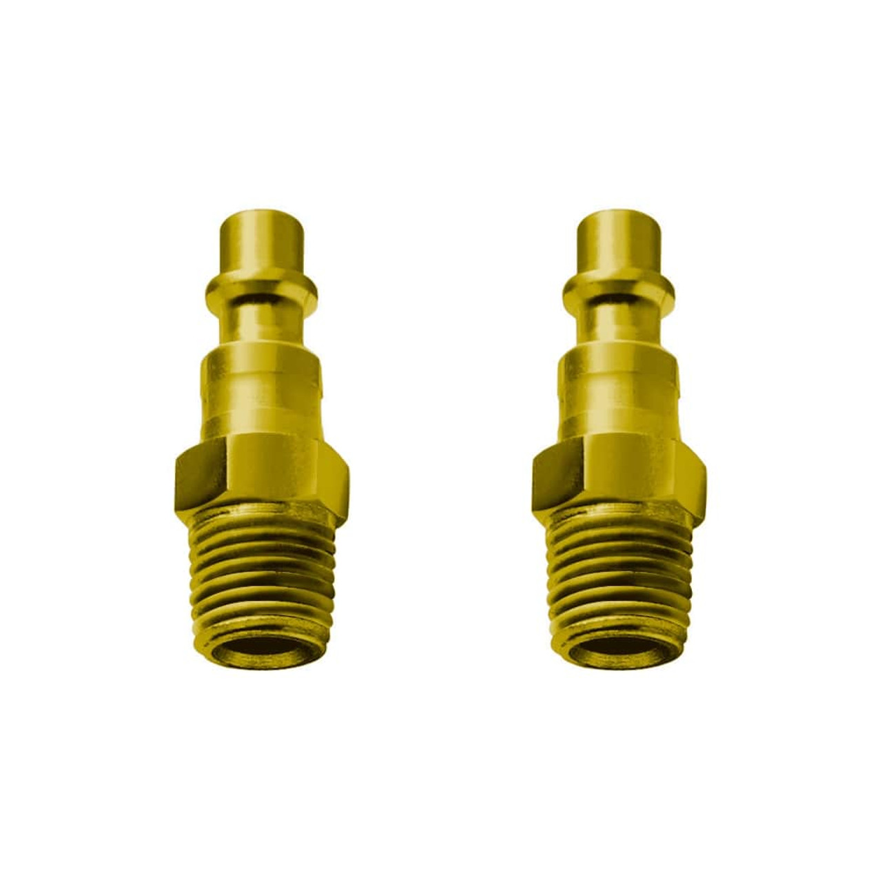 ROK 14905 1/4 Inch Male Industrial M-Style Brass Plug - 2pk