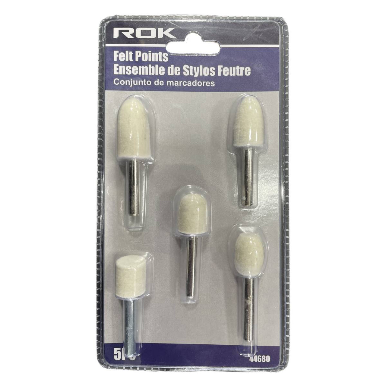 ROK 44680 5pc Mounted Felt Bob Set ROK 44680 5pc Mounted Felt Bob Set