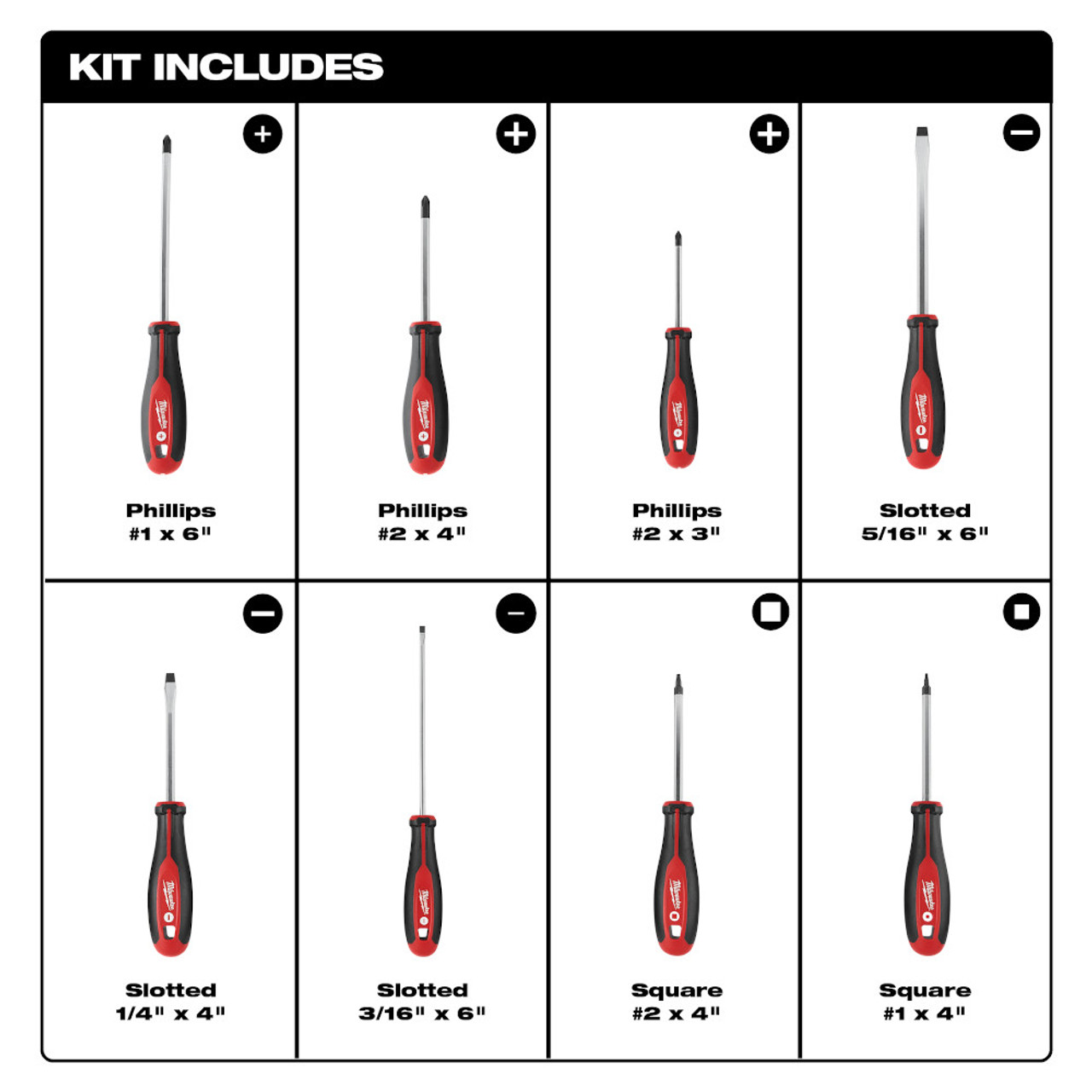 Milwaukee 48-22-2718 8pc Screwdriver Kit