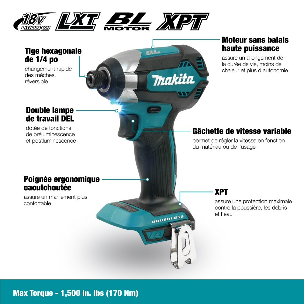Makita DTD153Z 18V LXT Cordless Brushless 1/4in Hex Impact Driver (Tool Only)