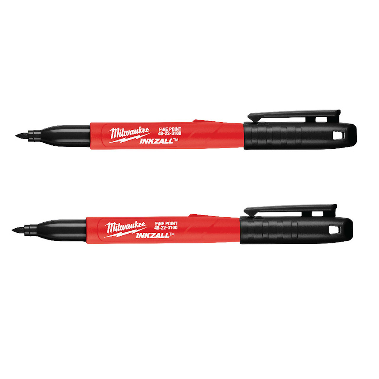 Milwaukee 48-22-3105 INKZALL Black Fine Point Jobsite Markers - 2pk Milwaukee 48-22-3105 INKZALL Black Fine Point Jobsite Markers - 2pk