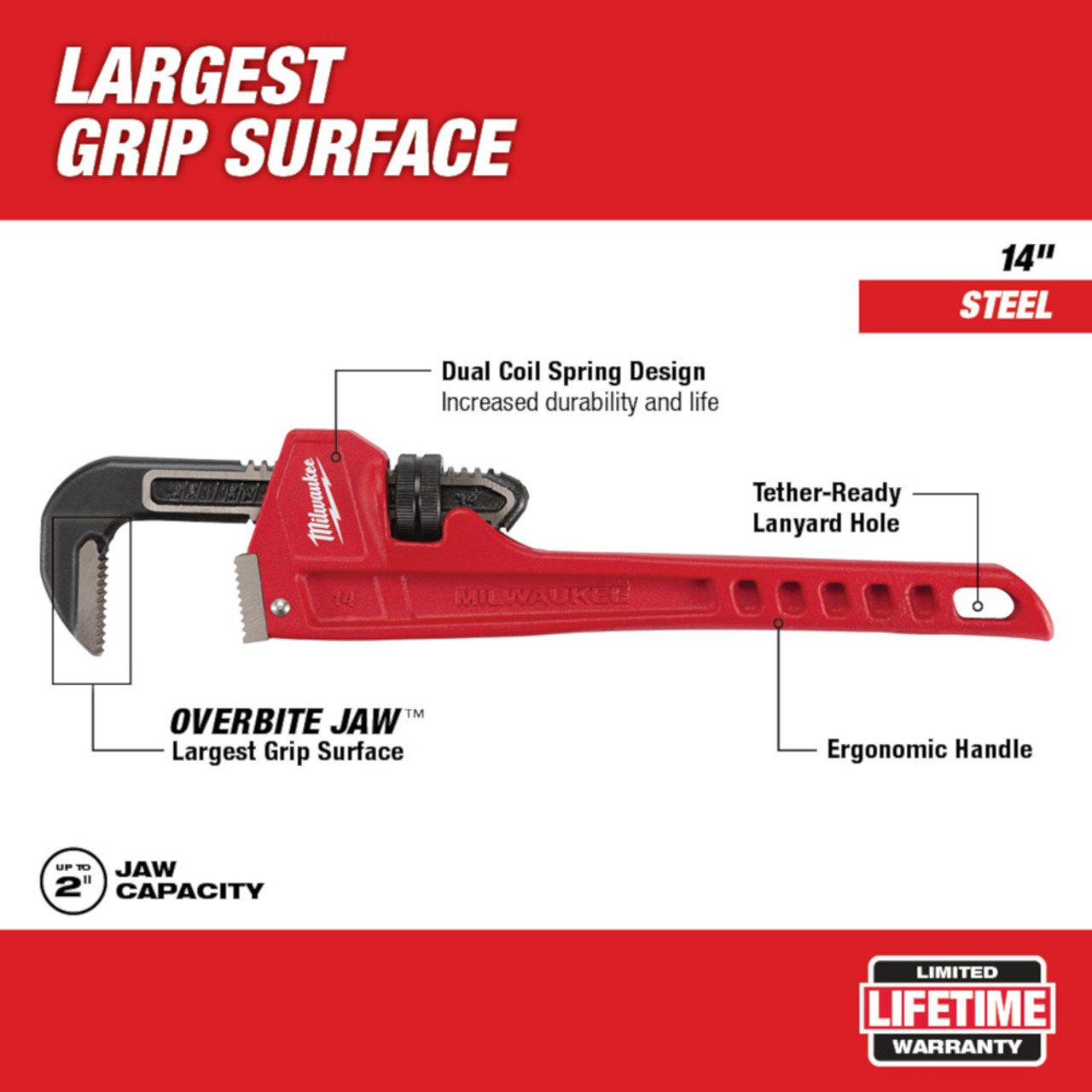 Milwaukee 48-22-7114 14-inch Steel Pipe Wrench