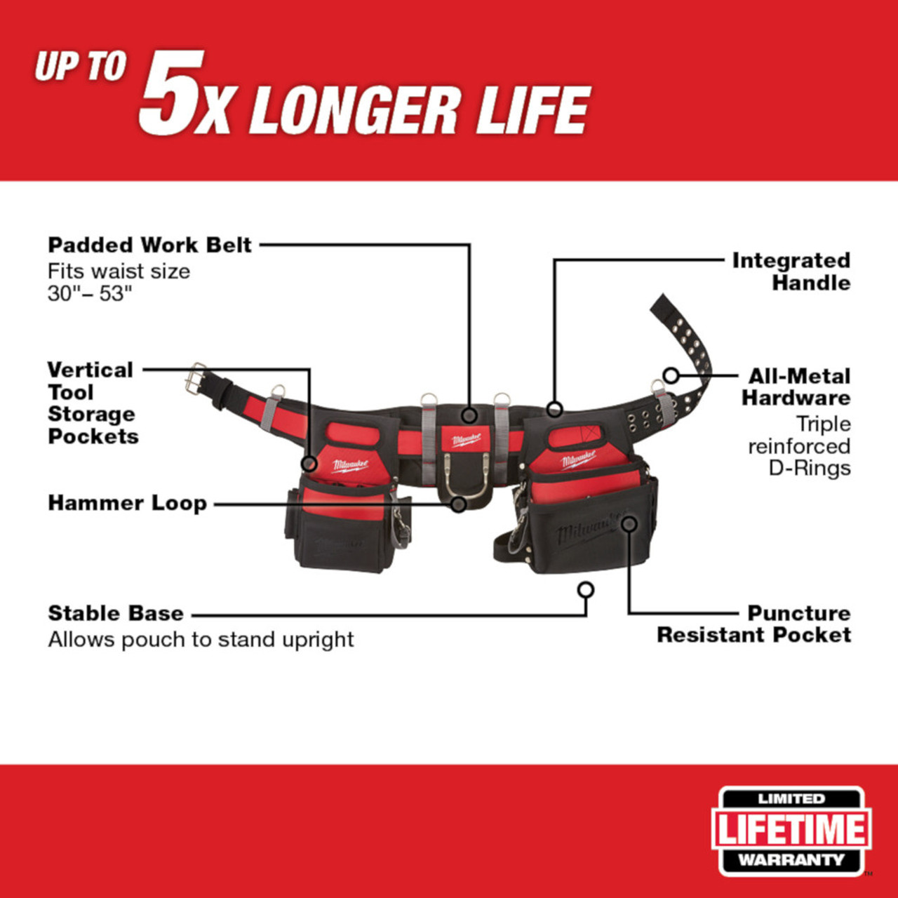 Milwaukee 48-22-8110 29 Pocket Electrician's Work Belt