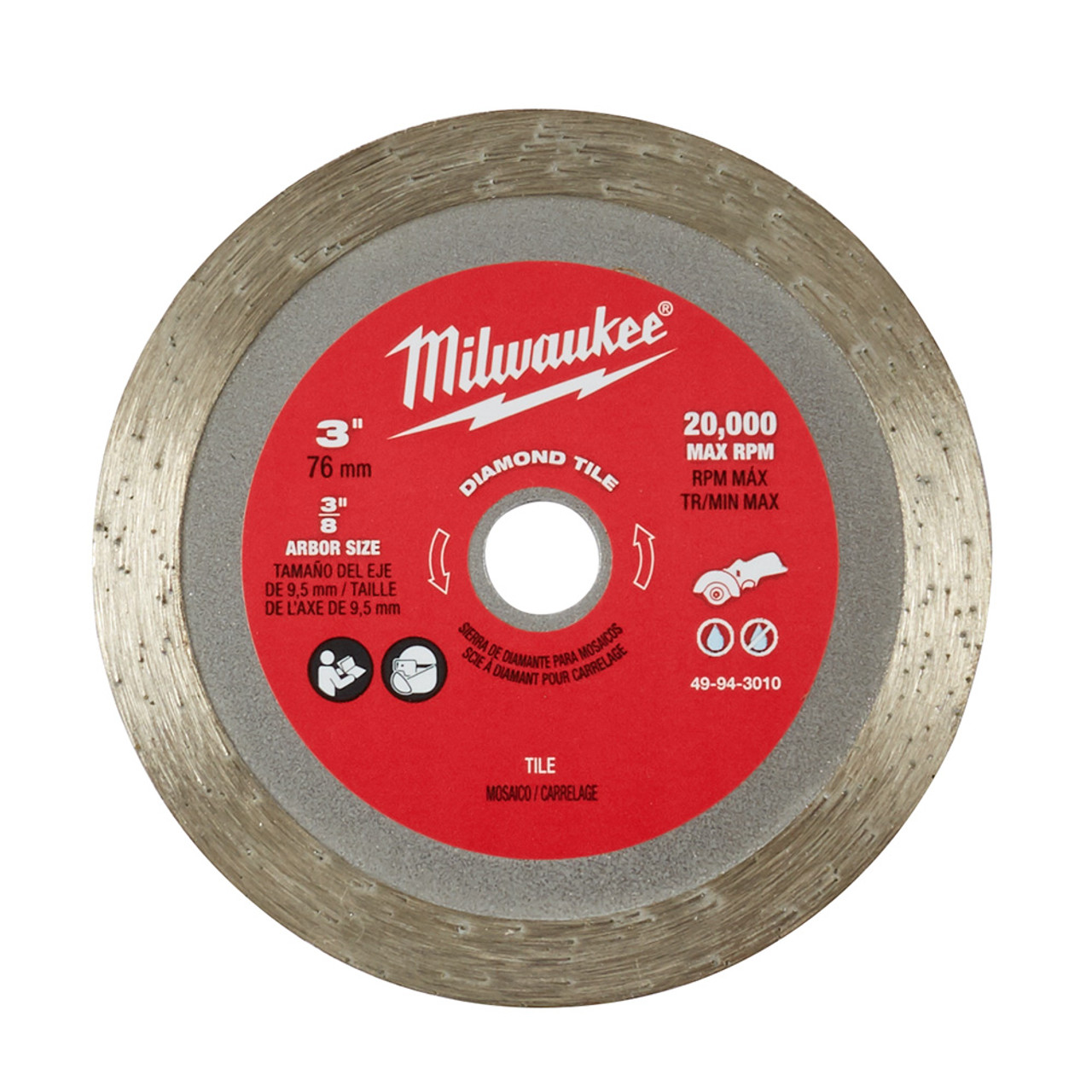 Milwaukee 49-94-3010 3-Inch Diamond Tile Blade Milwaukee 49-94-3010 3-Inch Diamond Tile Blade