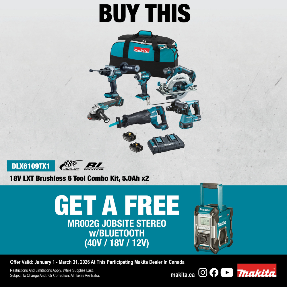 Makita DLX6109TX1 18V LXT 6-Tool Cordless Reciprocating Saw / 5in Angle Grinder / 1/2in Hammer Drill/Driver / 1/4in Impact Driver / 6-1/2in Circular Saw / 15/16in Rotary Hammer Combo Kit