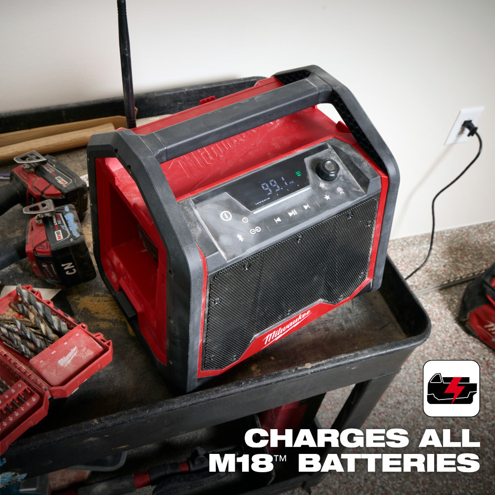Milwaukee 2956-20 M18 Cordless Bluetooth Jobsite Radio + Charger (Tool Only)