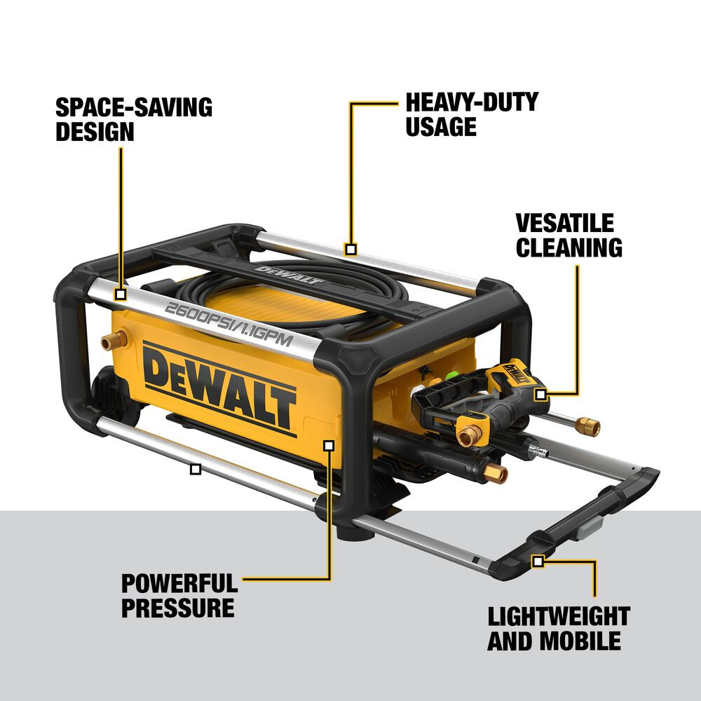 DeWalt DWPW2600 13 Amp 2600 PSI 1.1 GPM Cold Water Electric Pressure Washer