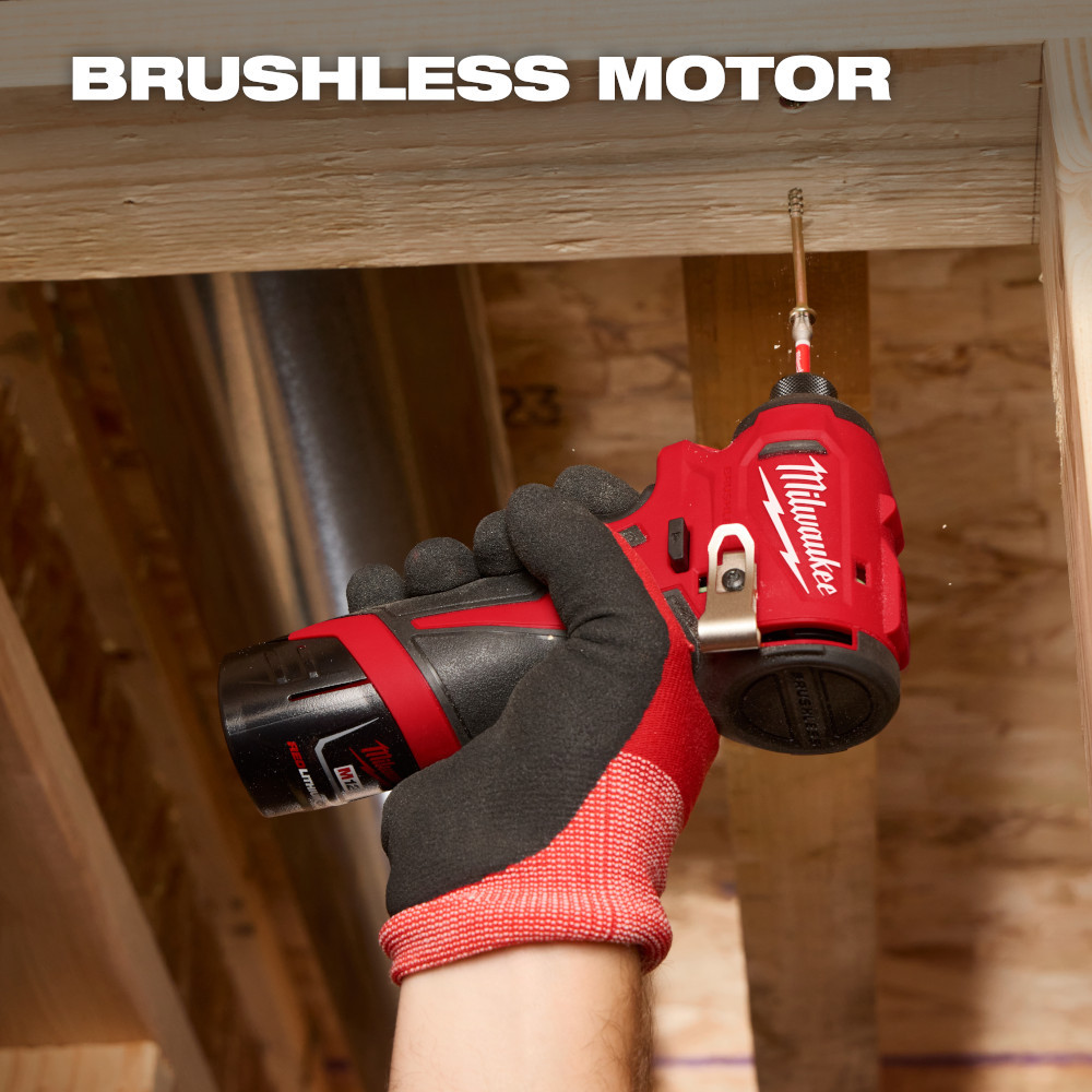 Milwaukee 3450-22 M12 Cordless Brushless Subcompact 1/4 inch Hex Impact Driver Kit