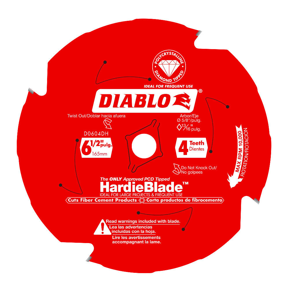 Diablo D0604DH 6-1/2 Inch 4T HardieBlade Saw Blade for Fibre Cement