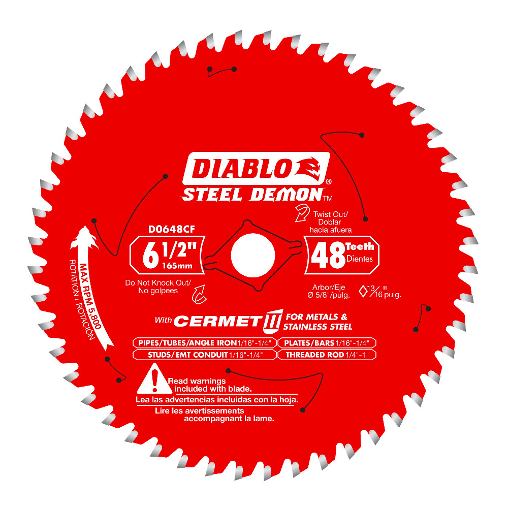 Diablo D0648CFA Steel Demon 6/12 Inch x 48T Cermet II Metal Cutting Saw Blade