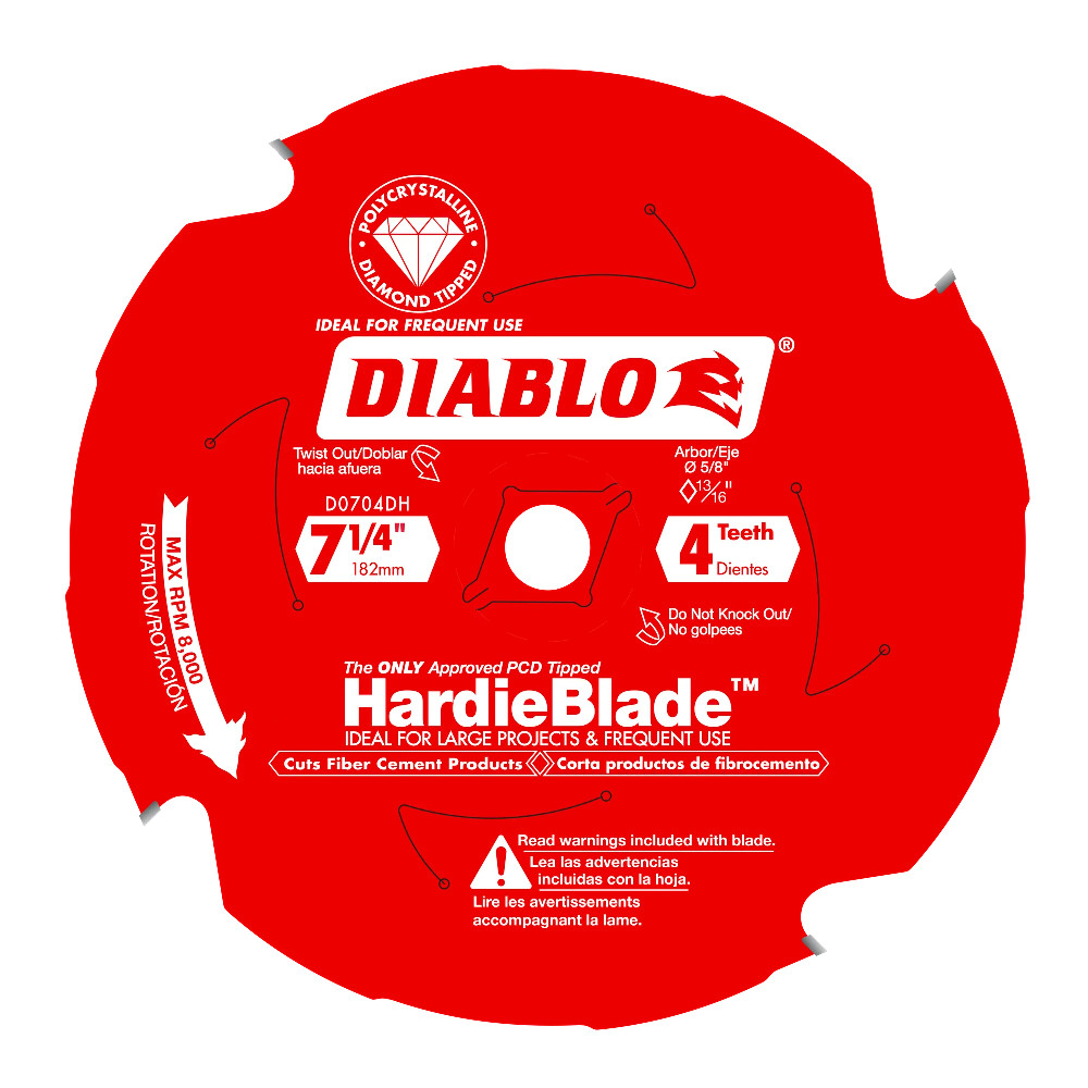 Diablo D0704DH 7-1/4 Inch 4T HardieBlade Saw Blade for Fibre Cement