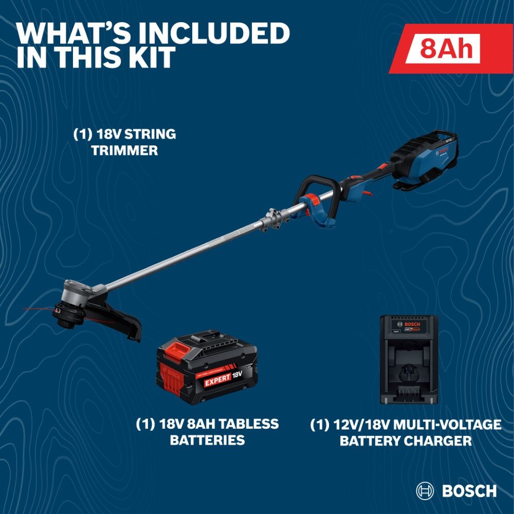 Bosch GRT18V-40N18X 18V Cordless Brushless 16 Inch String Trimmer Kit