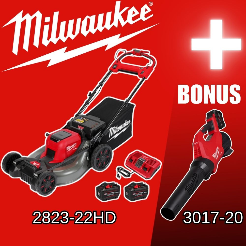 Milwaukee 2823-22HD M18 FUEL Cordless Brushless 21 Inch Self-Propelled Dual Battery Mower Kit
