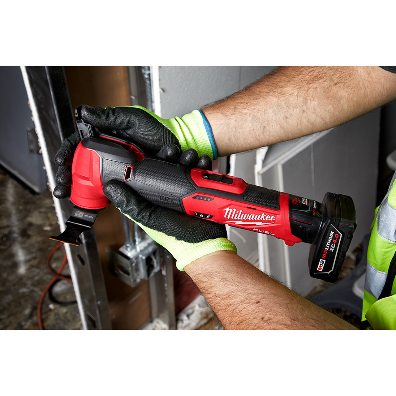 Milwaukee 2526-20 M12 FUEL Brushless Oscillating Multi-Tool cutting (battery and extra attachments sold separately)