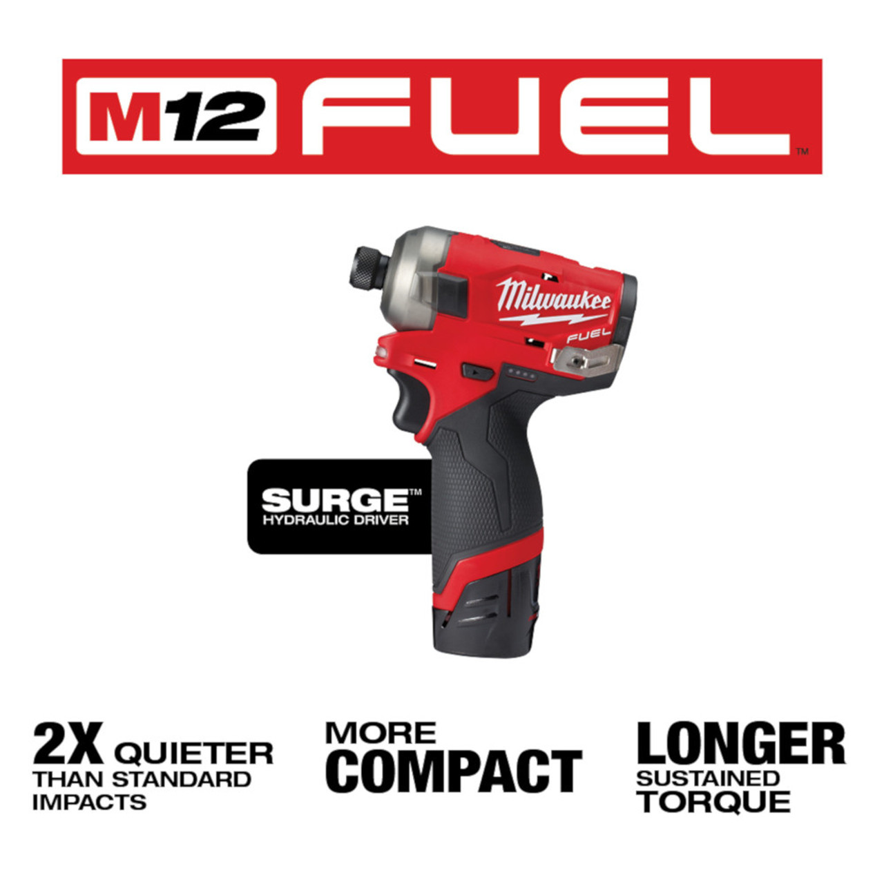 Milwaukee 2551-20 M12 FUEL SURGE Brushless 1/4 inch Hex Hydraulic Impact Driver (Tool Only) Milwaukee 2551-20 M12 FUEL SURGE Brushless 1/4 inch Hex Hydraulic Impact Driver (Tool Only)