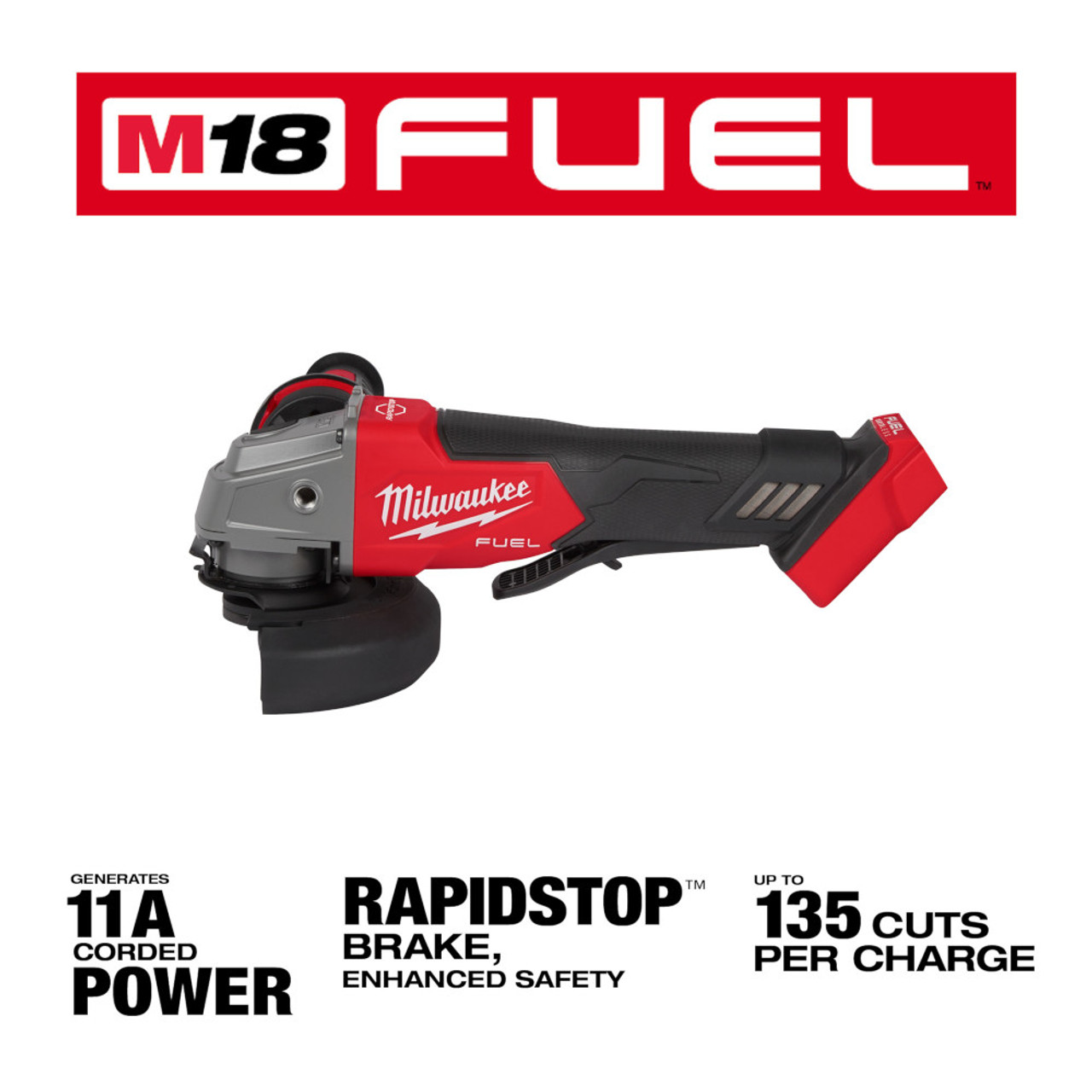 Milwaukee 2880-20 M18 FUEL 4-1/2 inch / 5 inch Angle Grinder with Paddle Switch (Tool Only) Milwaukee 2880-20 M18 FUEL 4-1/2 inch / 5 inch Angle Grinder with Paddle Switch (Tool Only)