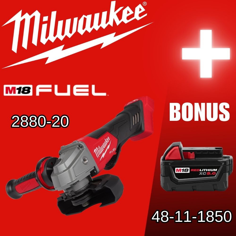 Milwaukee 2880-20 M18 FUEL 4-1/2 inch / 5 inch Angle Grinder with Paddle Switch (Tool Only)