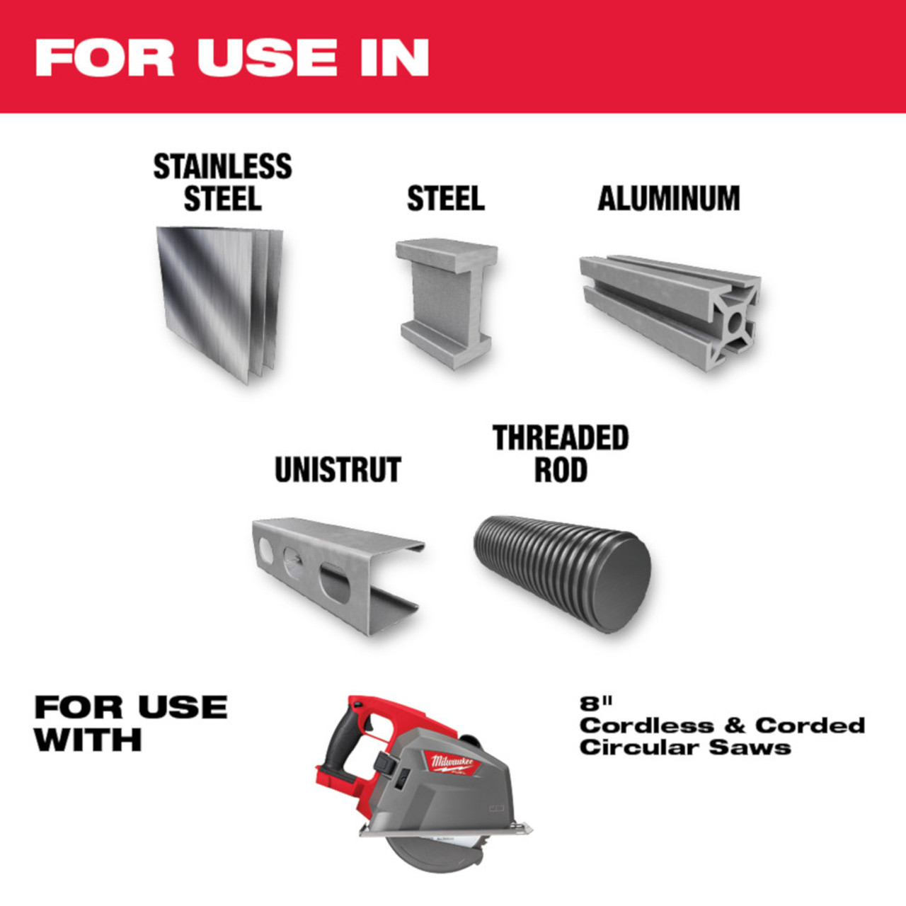 Milwaukee 48-40-4515 8 inch x 42T Metal Cutting Circular Saw Blade