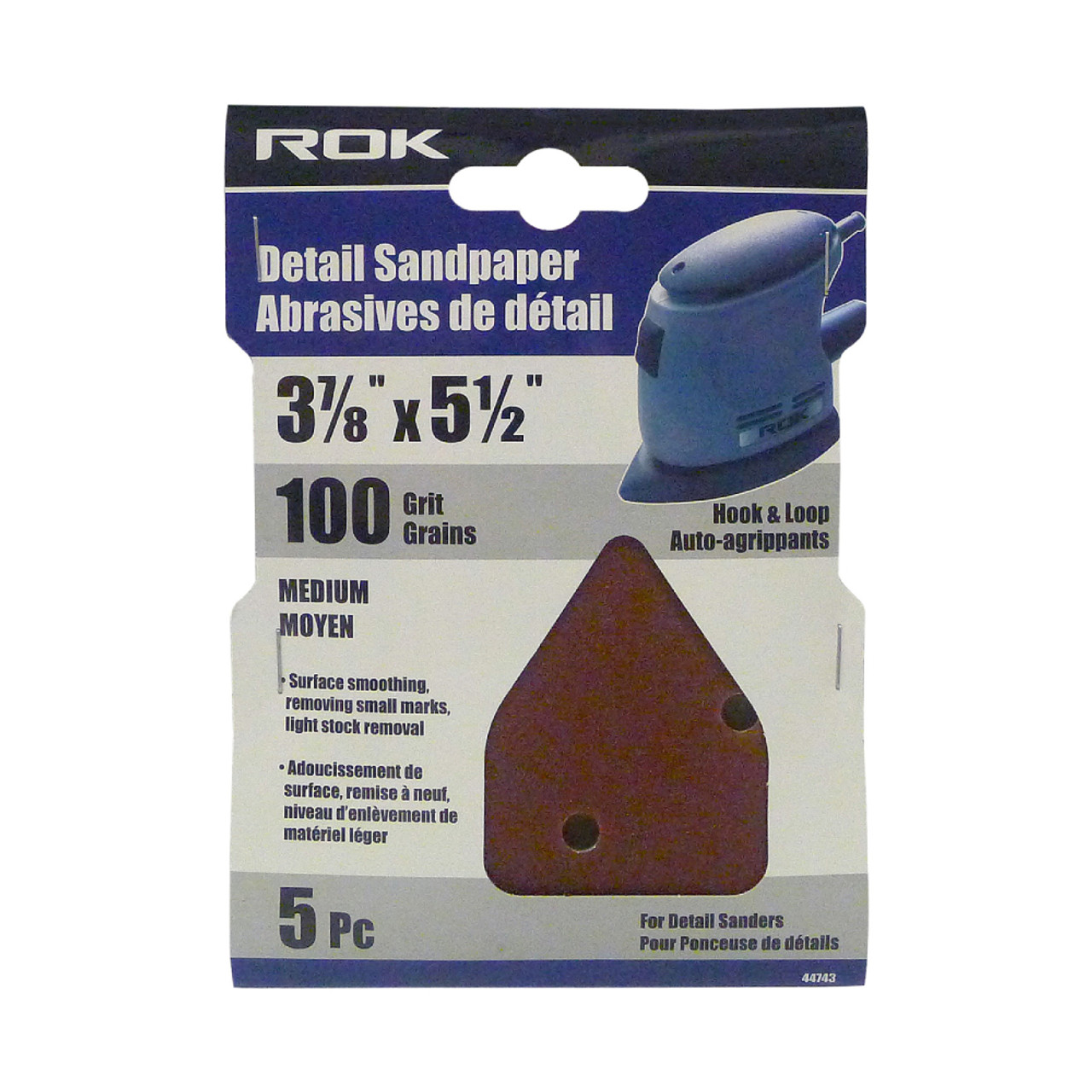 ROK 100 Grit Detail Sandpaper Sheets - 5pk