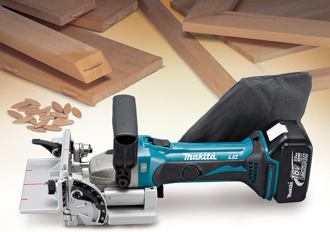 Makita DPJ180Z 18V LXT Plate (Biscuit) Joiner (Tool Only - Battery Not Included) Makita DPJ180Z 18V LXT Plate (Biscuit) Joiner (Tool Only - Battery Not Included)