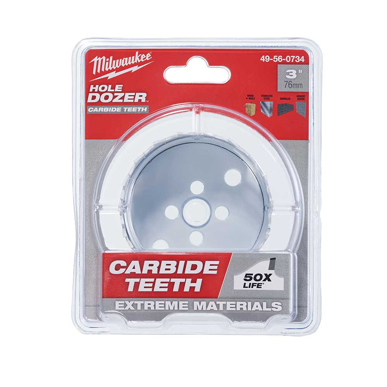 Milwaukee 49-56-0734 HOLE DOZER 3 Inch Hole Saw with Carbide Teeth