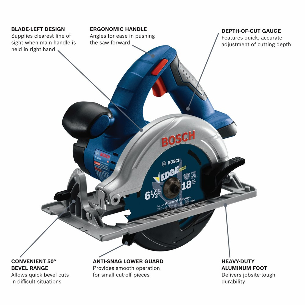 Bosch CCS180B 18V 6-1/2 inch Circular Saw (Tool Only)