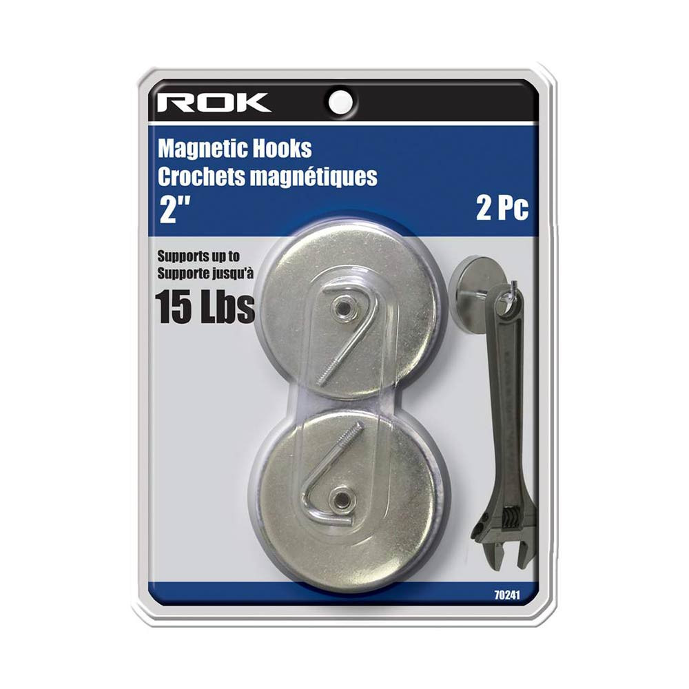 ROK 70241 2 Inch 2pc Magnetic Hooks Set