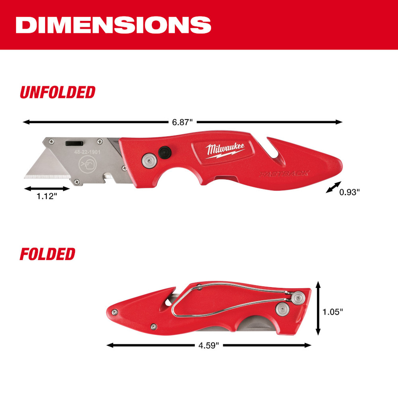 Milwaukee 48-22-1901 FASTBACK Compact Flip Folding Utility Knife Milwaukee 48-22-1901 FASTBACK Compact Flip Folding Utility Knife