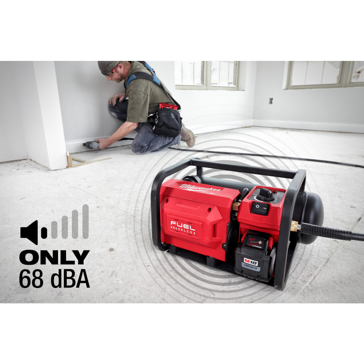 Milwaukee 2840-20 M18 FUEL Brushless 2 Gallon Compact Quiet Compressor (Battery Sold Separately)