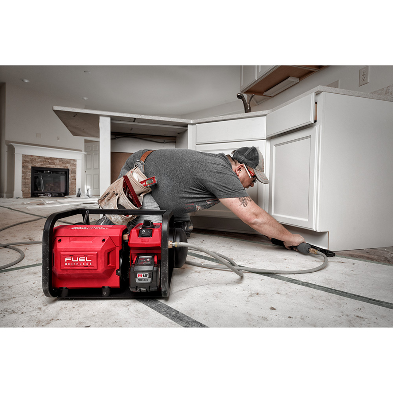 Milwaukee 2840-20 M18 FUEL Brushless 2 Gallon Compact Quiet Compressor (Battery Sold Separately)