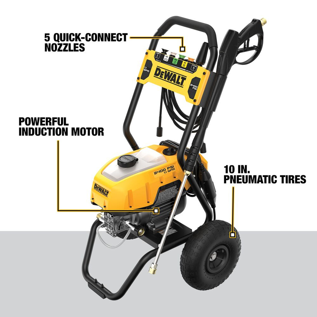 DeWalt DWPW2400 2400 PSI 1.1 GPM Cold Water Electric Pressure Washer