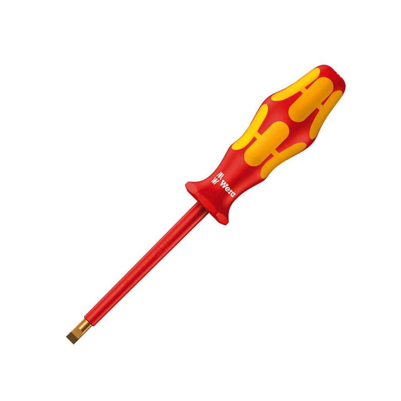 Wera 05006125001 1/4 Inch x 6 Inch Slotted Lasertip VDE Insulated Screwdriver