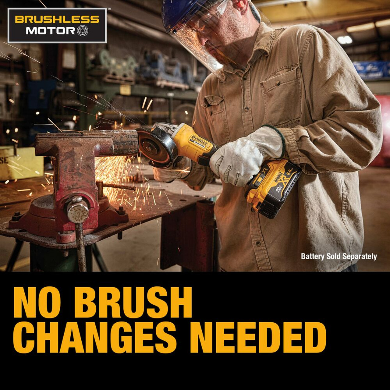 DeWalt DCG413B 20V XR 4-1/2 inch Paddle Switch Angle Grinder with Kickback Brake (Tool Only)