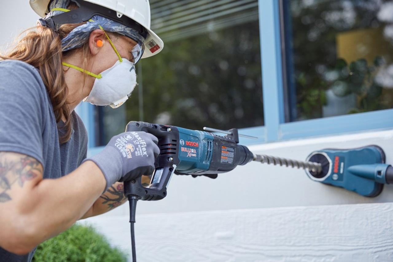 Bosch 11255VSR 1 inch SDS-Plus Bulldog Xtreme Rotary Hammer in action (accessories sold separately)