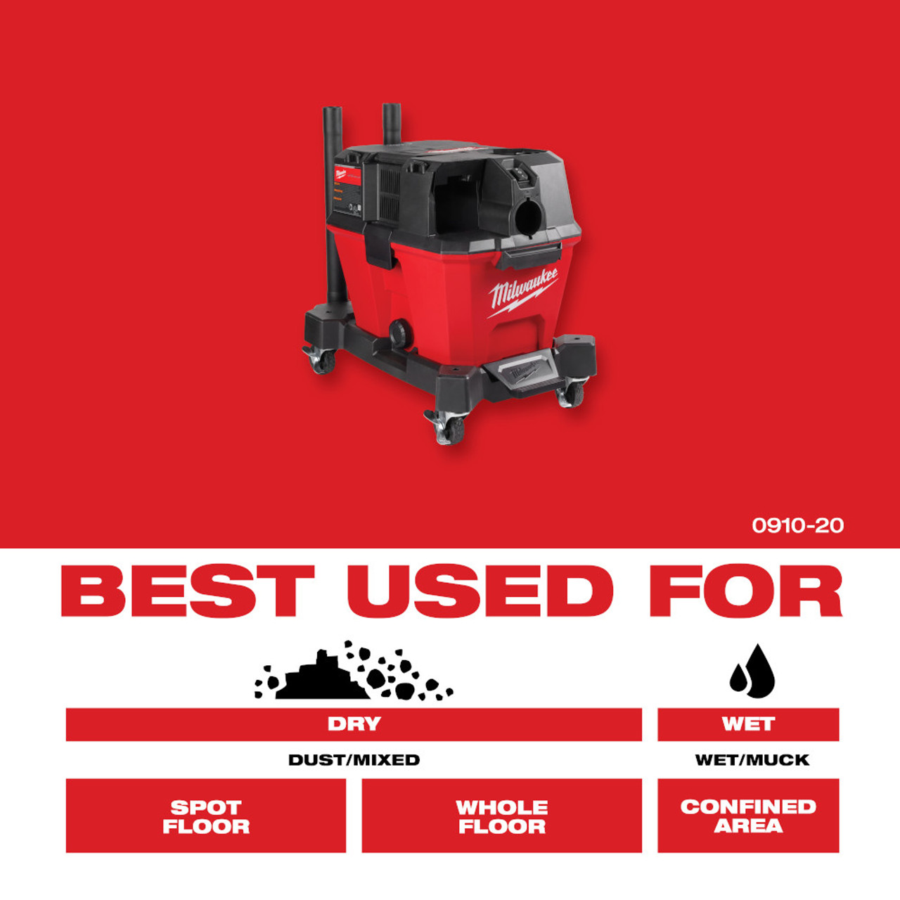 Milwaukee 0910-20 M18 FUEL 6 Gal Brushless Wet/Dry Vacuum (Tool Only) Milwaukee 0910-20 M18 FUEL 6 Gal Brushless Wet/Dry Vacuum (Tool Only)
