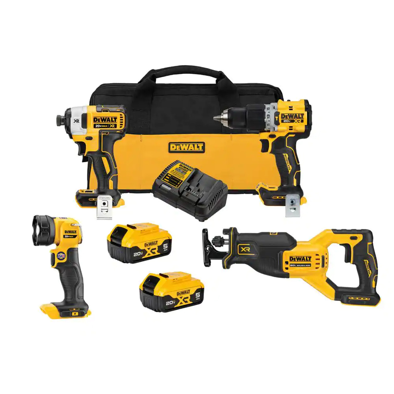 DeWalt DCK449P2 20V MAX XR Brushless Cordless 4-Tool Combo Kit