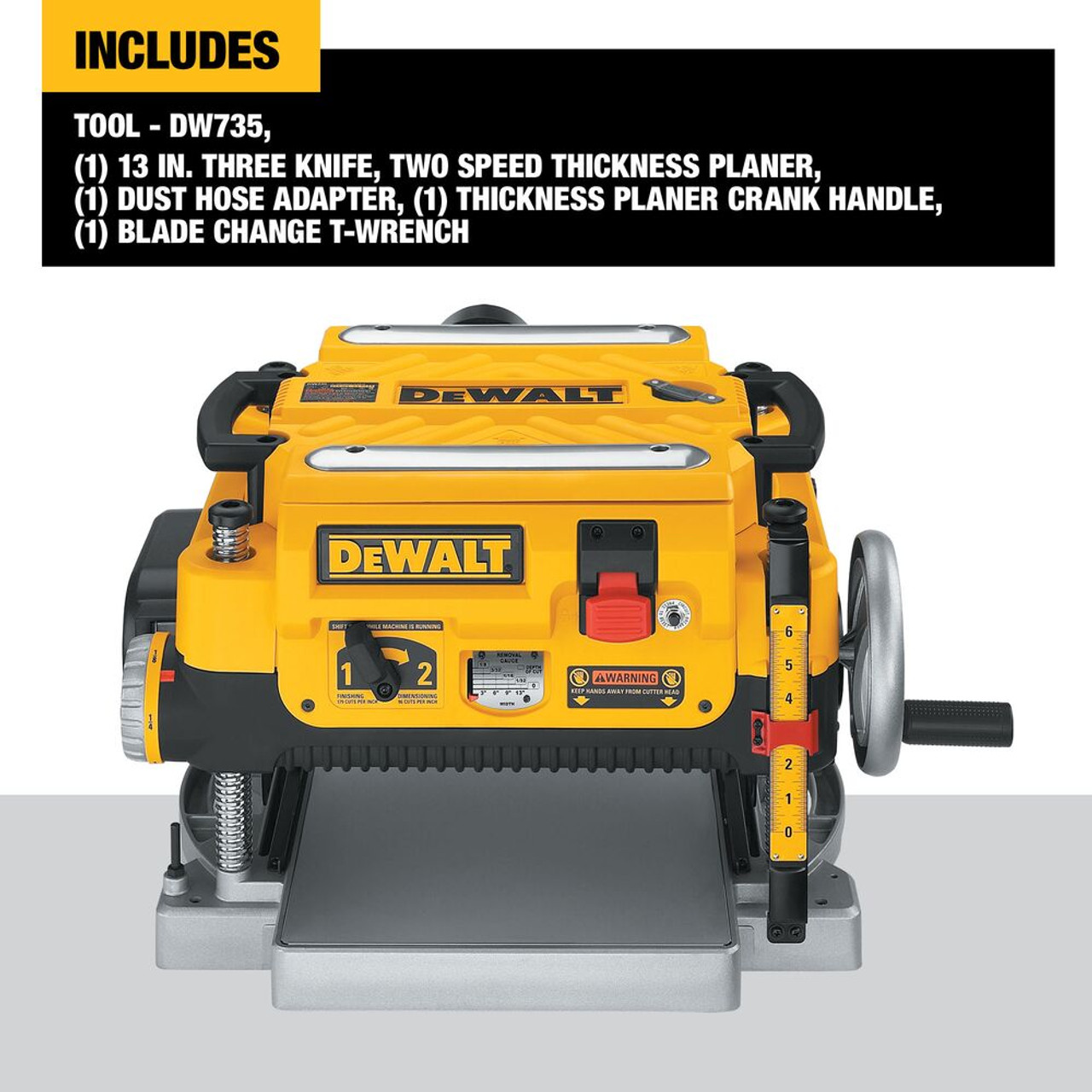 DeWalt DW735 13 Inch Three Knife, Two Speed, Thickness Planer DeWalt DW735 13 Inch Three Knife, Two Speed, Thickness Planer