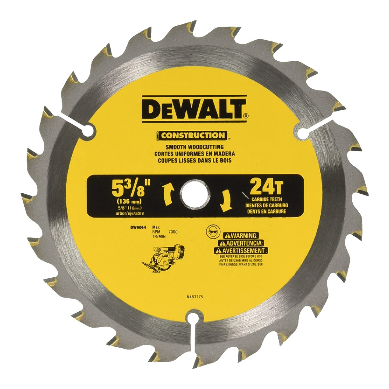 DeWalt DW9054 5-3/8 Inch 24T ATB Segmented Circular Saw Blade